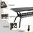 60" Rectangular Patio Dining Table Cast Aluminum Patio Bistro Table for Garden,Black-1353939794