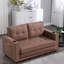 Canapé-lit futon rembourré 3-en-1 - Causeuse capitonnée pliable avec canapé-lit, porte-gobelets et poches latérales-124651856