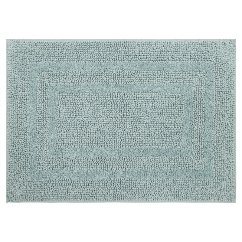 Kail Plush Stain/Fade Resistant Machine Washable Bath Mat, 27" W x 45" L, Glacier