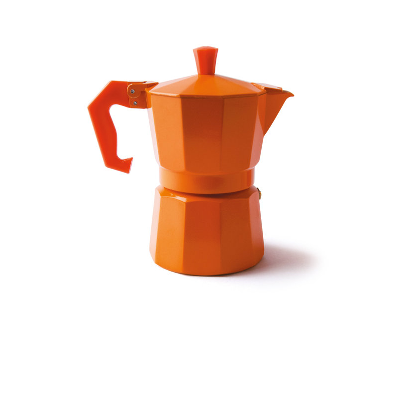 Excelsa coffee maker (moka) Chicco Color aluminium 14 cl yellow, Orange