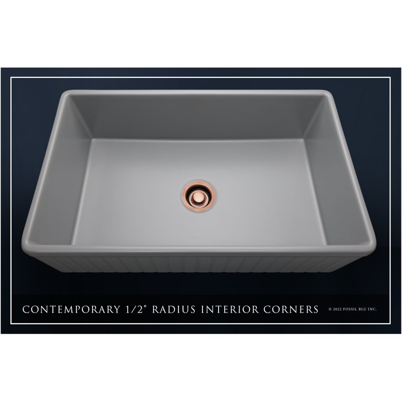 Luxury Solid Fireclay Farmhouse Sink, Antique Copper Accessories