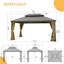 Pavillon de jardin en aluminium avec toit rigide 12 x 16 pi avec rideaux et filet - Pavillon extérieur permanent avec toit en métal pour patio et cour arrière-85748714-85748715