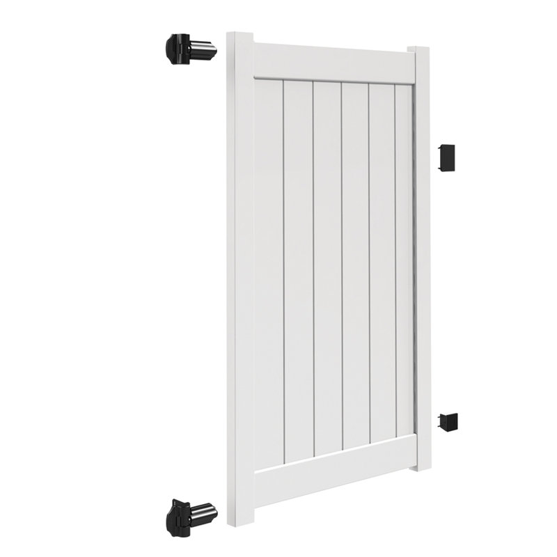 Bolton 6-ft White Vinyl Privacy Fence Gate with Flat-top Design