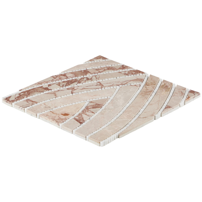 Westgate Leaf Marble Novelty Mosaic Wall & Floor Tile, Pink
