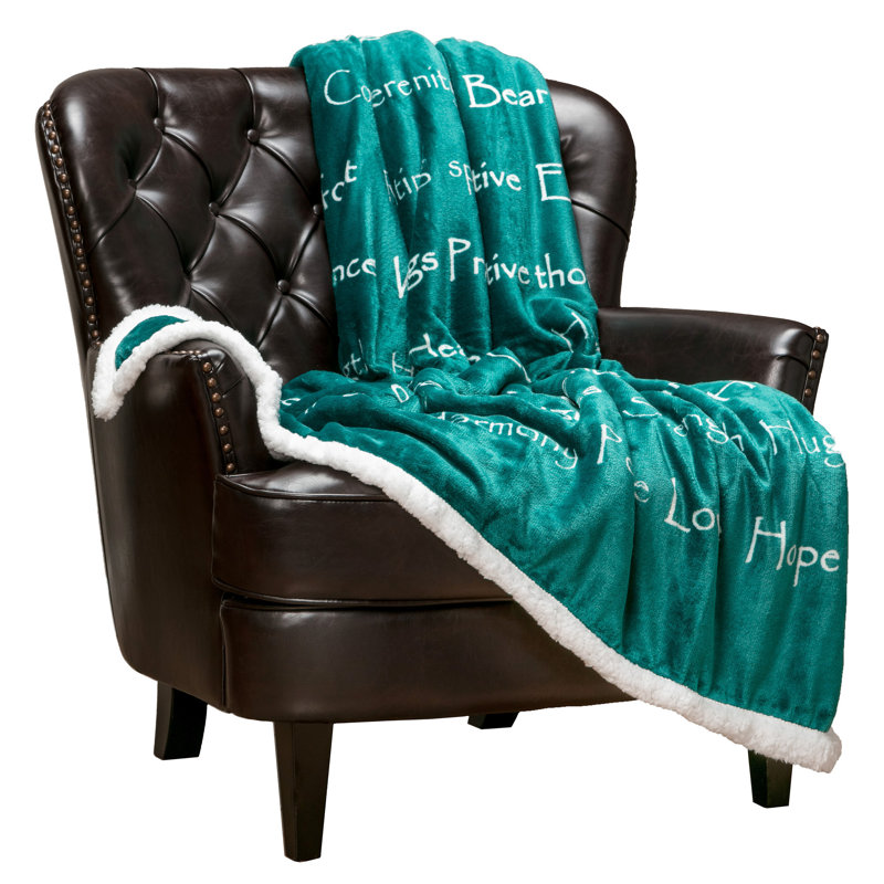 Warm Hugs Positive Energy Throw, 50" W x 65" L, Teal Green
