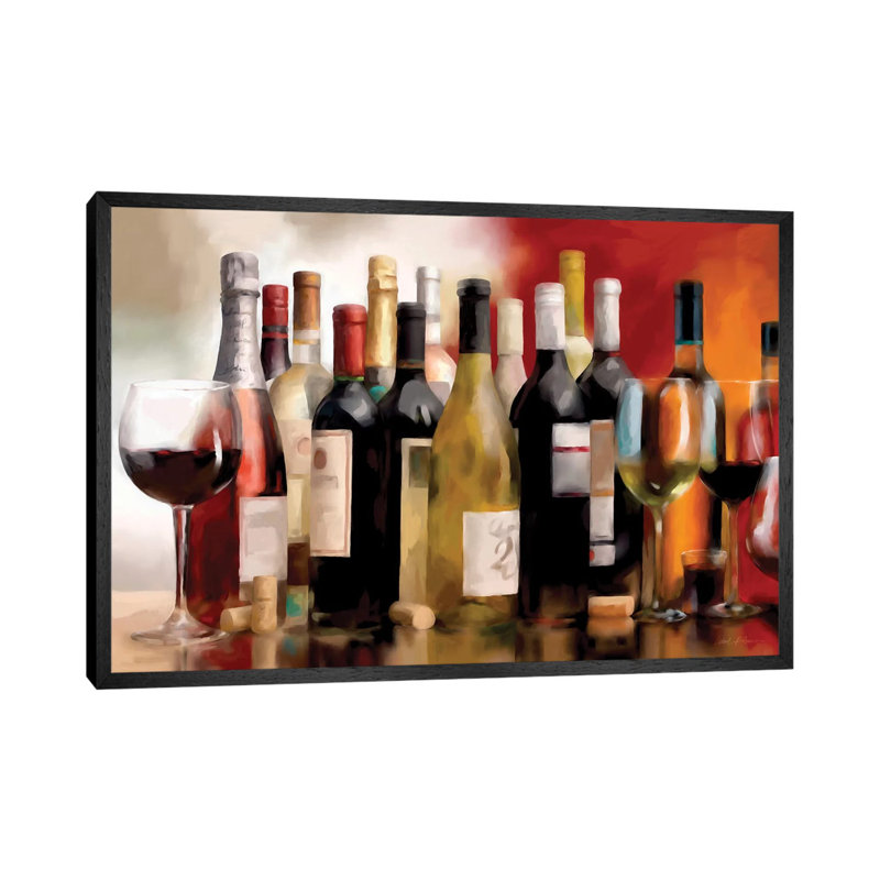 A Taste Of Wine by Carol Robinson - Painting on Canvas, Black Framed, 152.5 cm H x 101.5 cm W