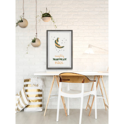 Naughty and Nice 1 Piece Single Picture Frame Wall Art