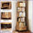 Bookshelf, 6 Tier 360° Rotating Round Spinning Bookshelf with Wheels &amp; Drawer, Wood Color for Small Spaces | Engineered Wood | MDF