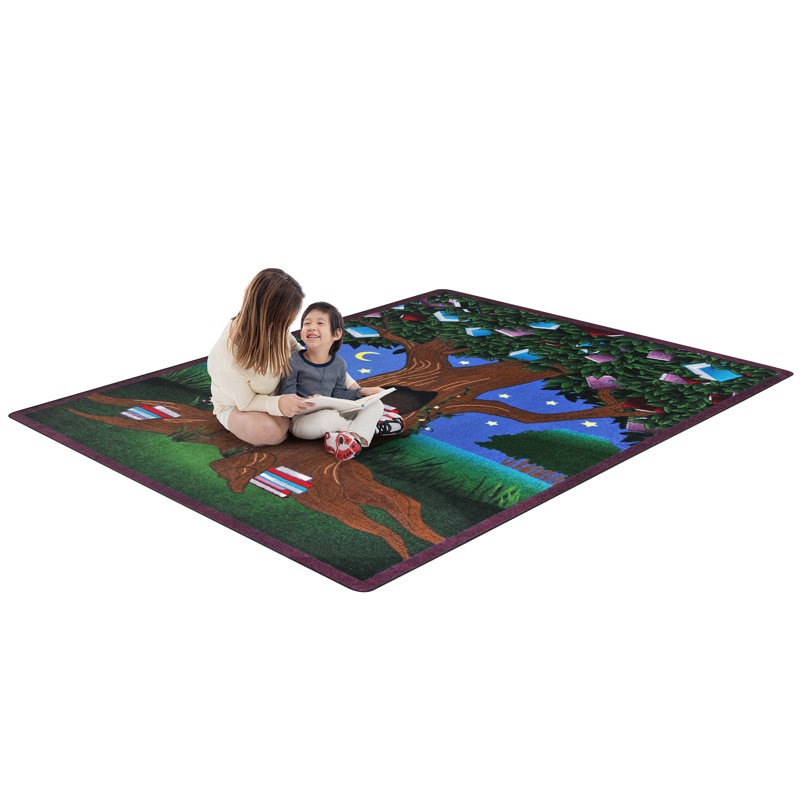 Reading Tree by Joy Carpets Area Rug, Rectangle 7'8" x 10'9"