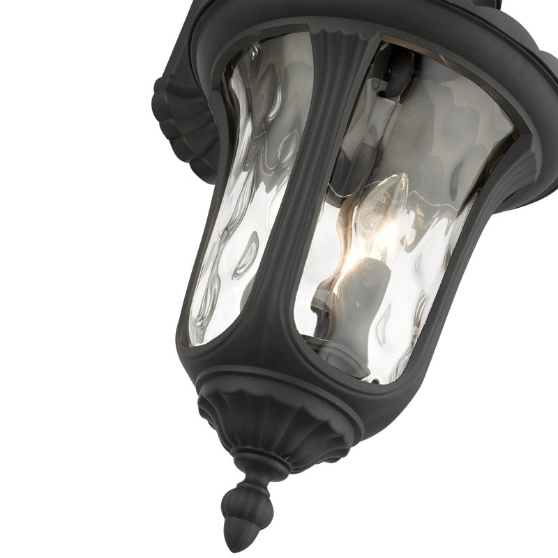 Lanterne murale d'extérieur câblée à 3 lumières 28 H Amiliano Imperial, H 22 po x l 11 po x P 12,5 po, Noir texturé