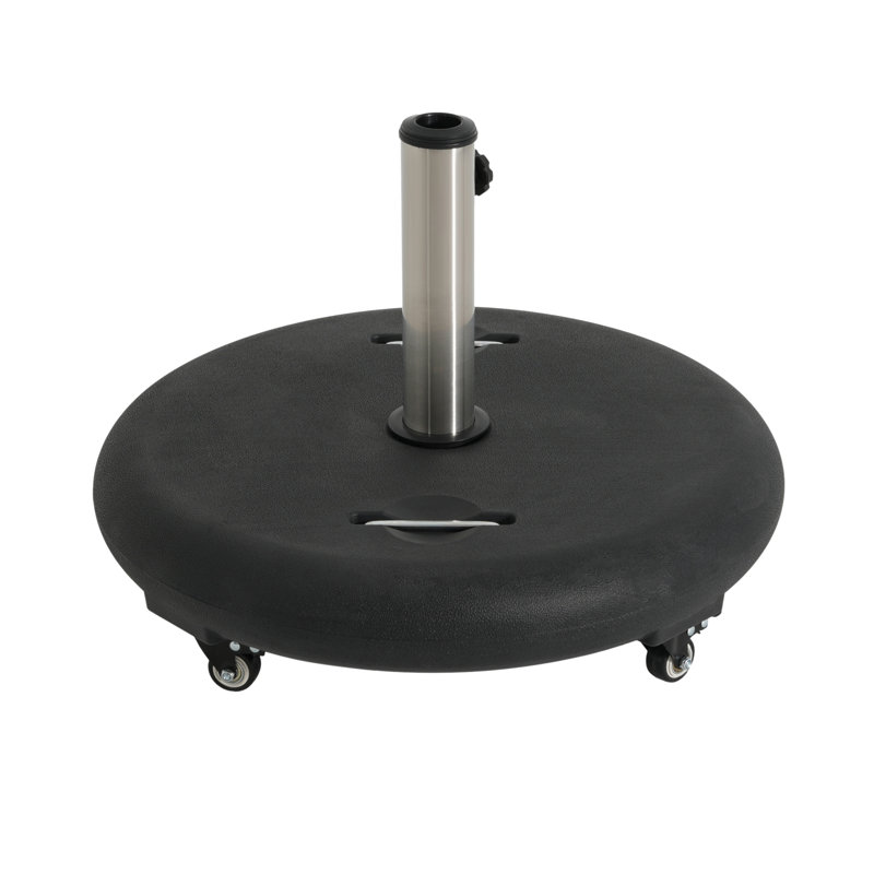 Base de parasol ronde noire de 90 livres avec roues Halea