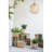 Set Of 2 Cement Planters With V Pattern, L:D10x8" S:D8
