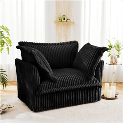 Fauteuil à revêtement antidérapant avec coussin de dossier généreux et coussins décoratifs, siège profond simple pour un confort et une détente ultimes