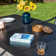 Basima Metal Patio Dining Set with Extendable Rectangular Table