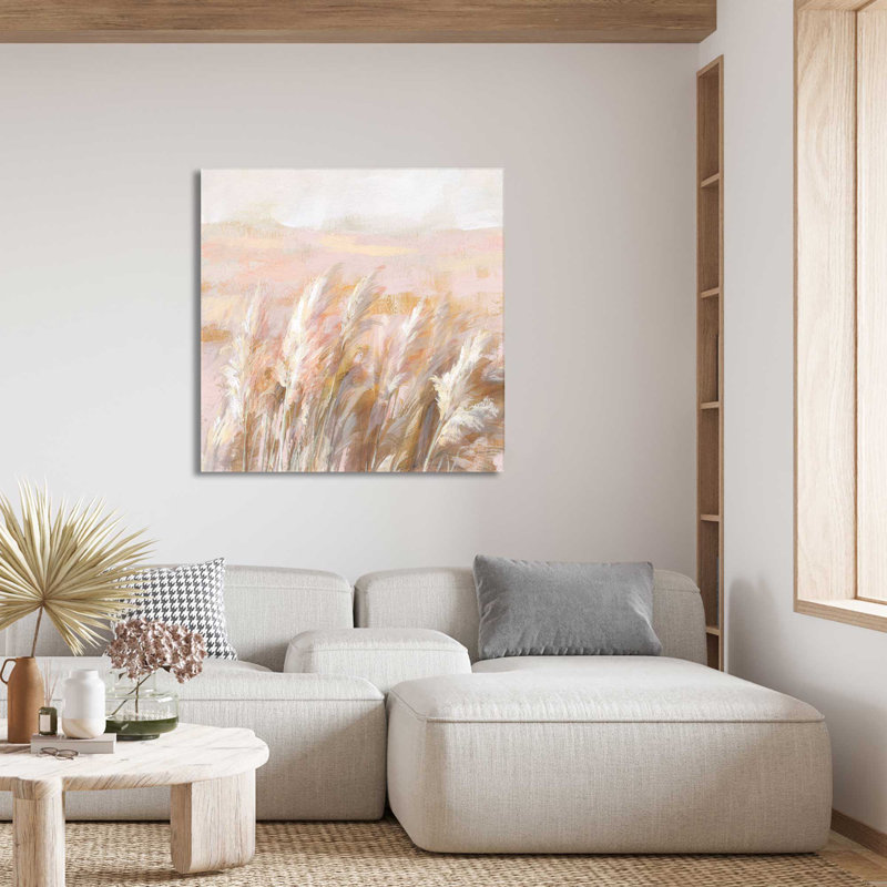 Herbes des prairies - Peinture, L 18 po x H 18 po, Toile tendue