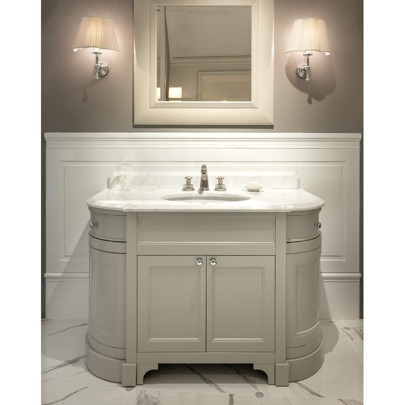 Season 50.62'' W Single Vanity, Warm Gray, White Carrara