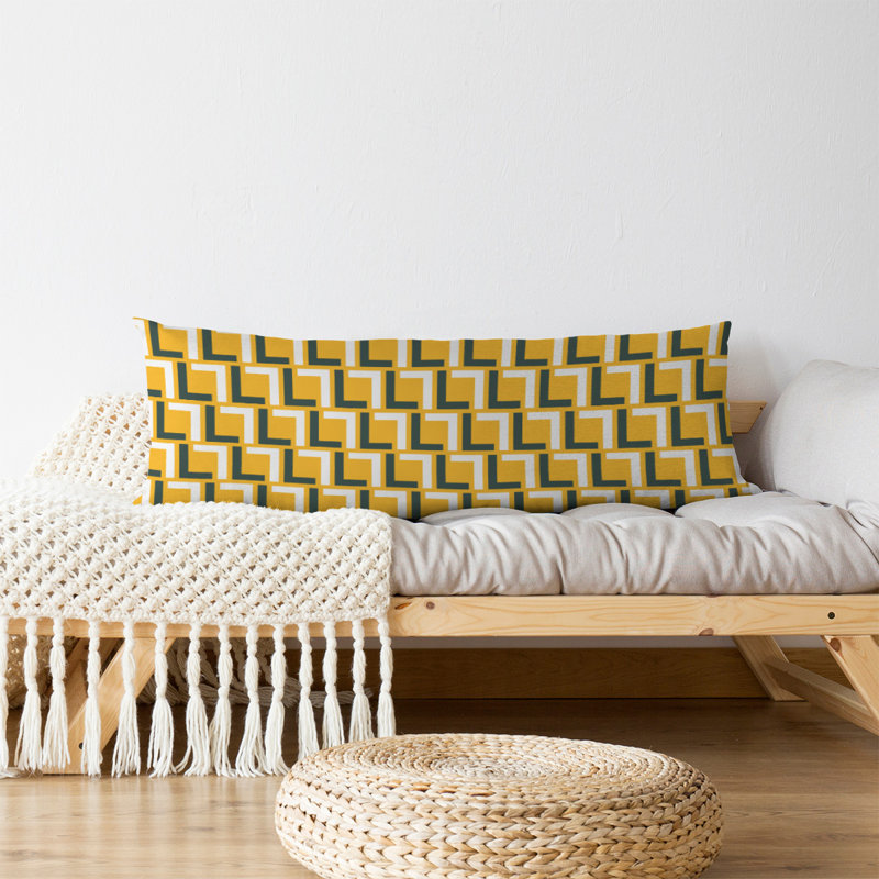Polyester Medium Pillow, Microfiber, Dark Green/White/Gold