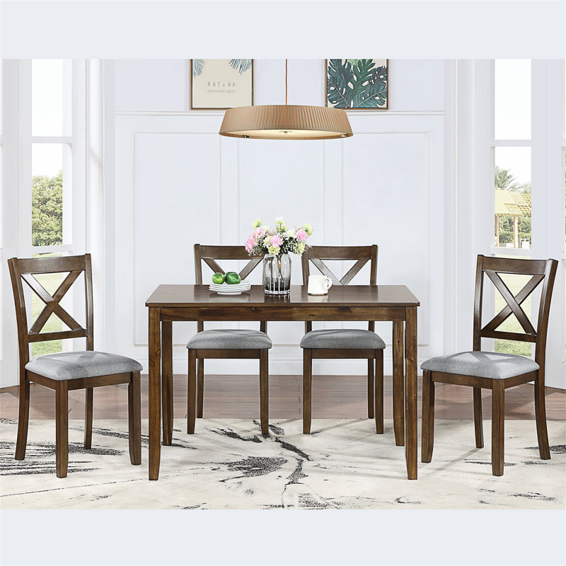 Ensemble de 4 tables de salle à manger en bois, Noyer