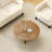 31.5" Farmhouse Solid Wood Coffee Table,Round Coffee Table For Living Room