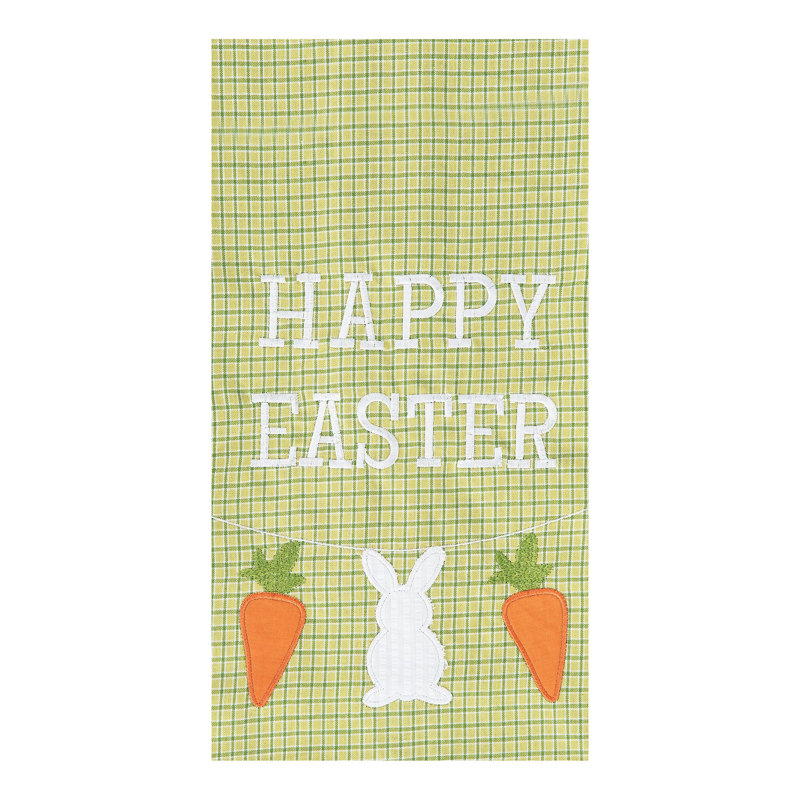 Serviette de cuisine Joyeuses Pâques, Vert / orange / blanc Joyeuses Pâques