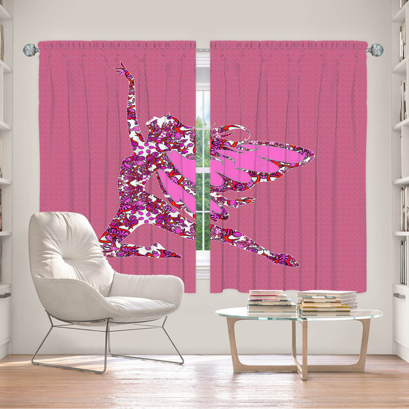 Paire de rideaux obscurcissant en polyester Corea, Rose, L 56 po x H 78 po