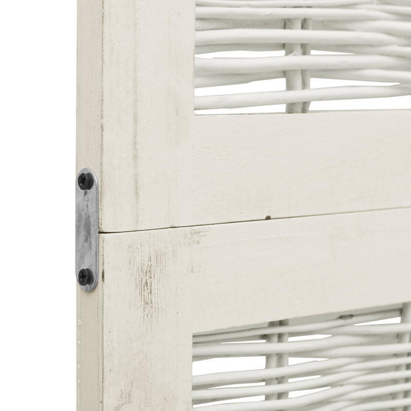 Alexzavier Solid Wood Accent Room Divider, 160cm H x 110cm W, White