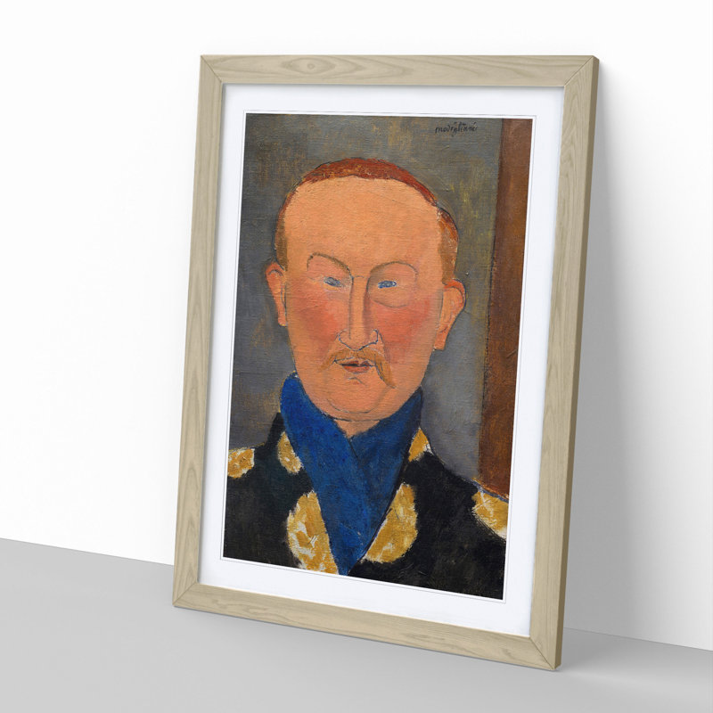 Leon Bakst by Amedeo Modigliani - Picture Frame Painting, Oak Framed, 48cm H x 36cm W x 2cm D