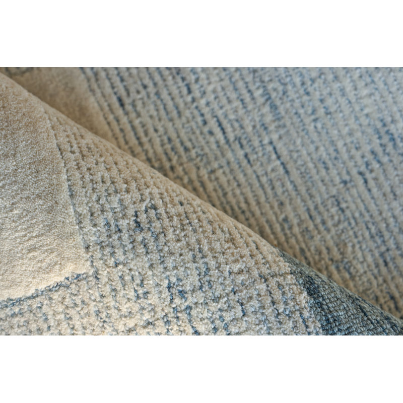 Nicada hand-tufted New Zealand Wool Blue/Ivory Area Rug, 6'X9'