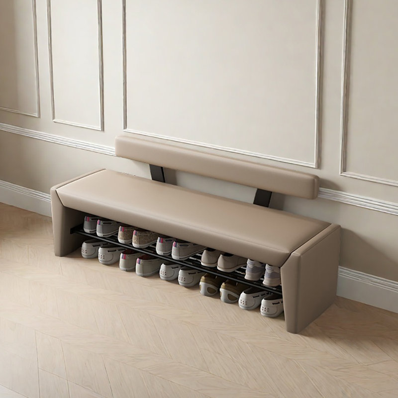 Tabouret pour changer de chaussures 55,1 po avec dossier, Champagne