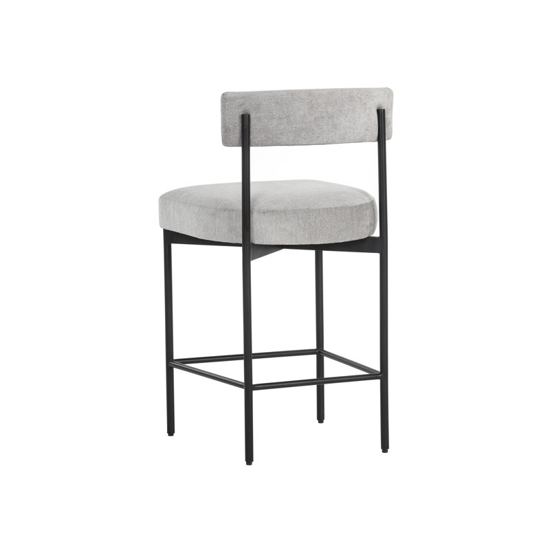 Upholstered Stool with Metal Frame