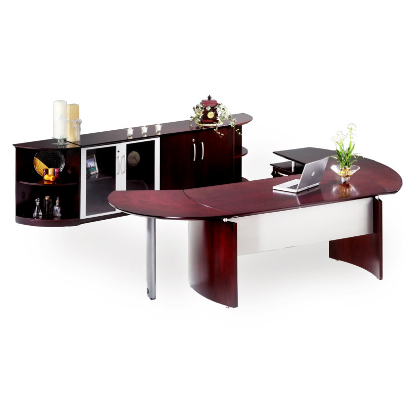 Ensemble de bureau configurable Napoli Series, Placage de cerisier doré, Gauche