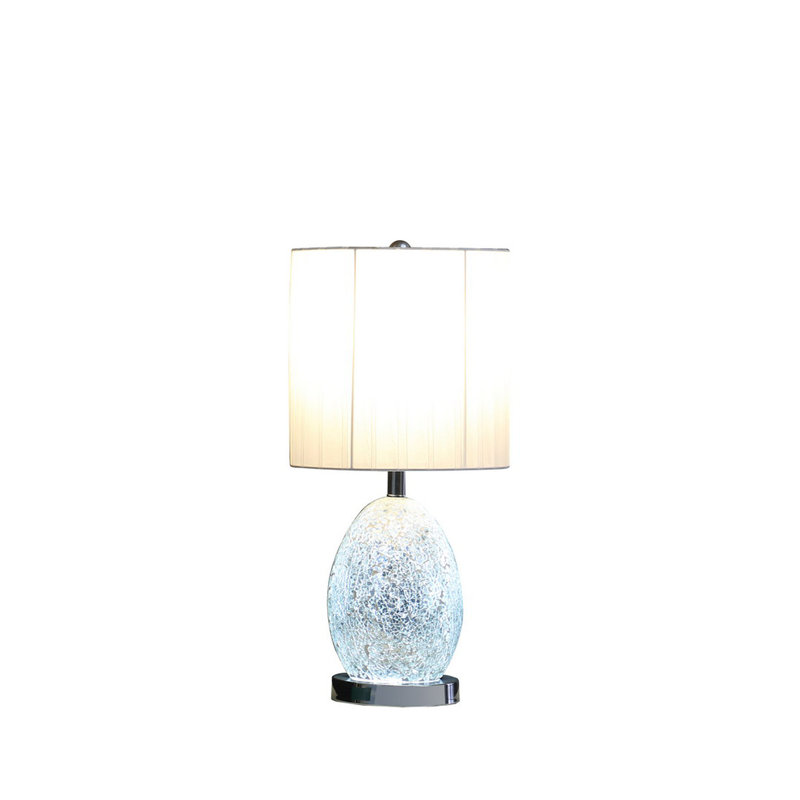 Lampe de table en verre / métal argenté 20 po In Niels
