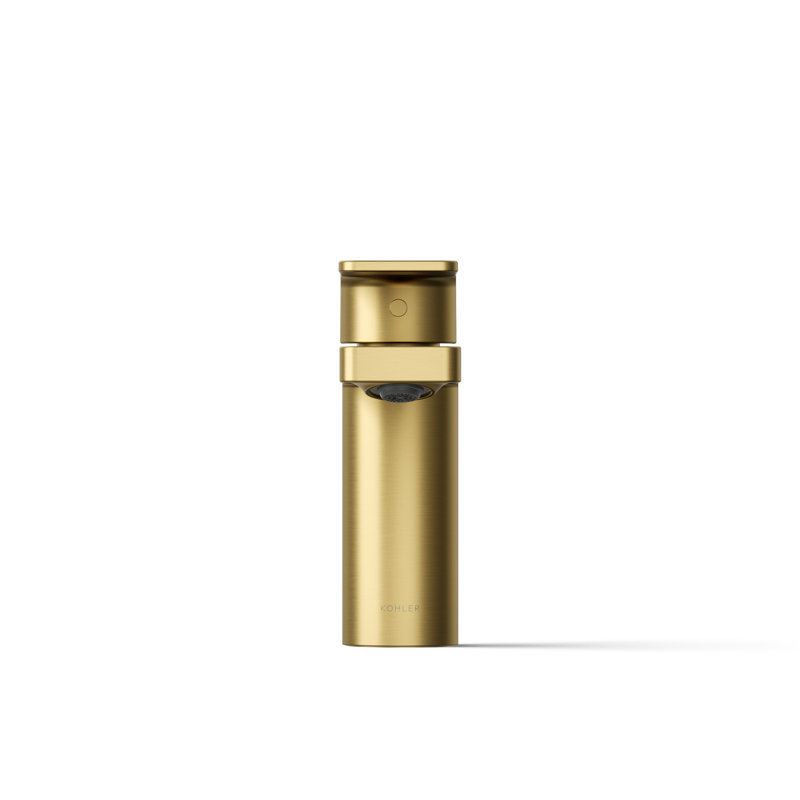 Robinet de salle de bain monotrou avec drain, Laiton brossé moderne éclatant