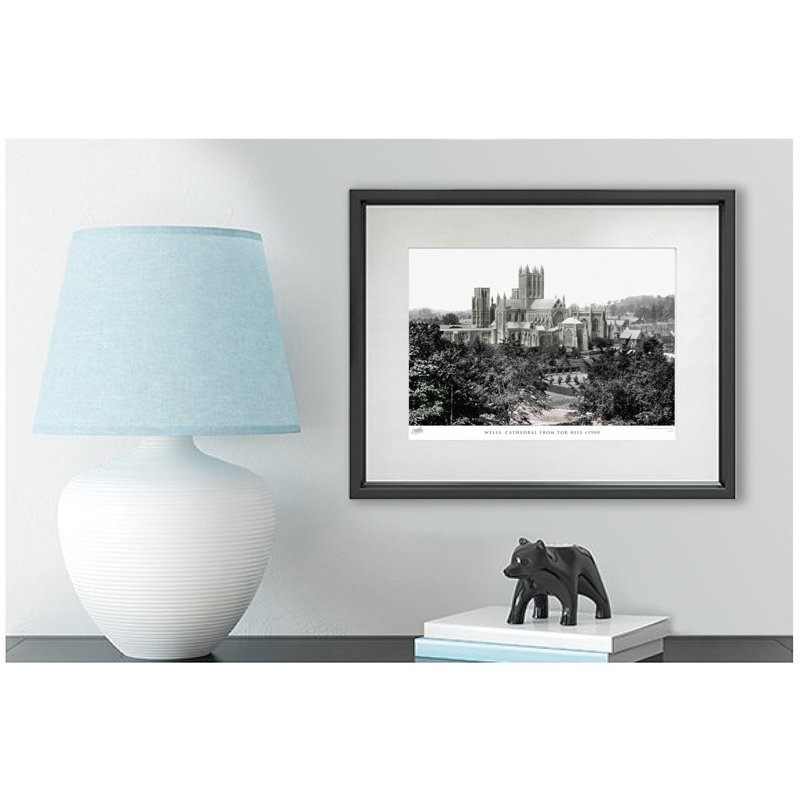 Wells, Cathedral From Tor Hill C1900 - Single Picture Frame Print, 60cm H x 80cm W x 2.3cm D