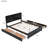 Wood Storage Platform Bed With LED And 4 Drawers-820472599