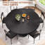 Table de salle à manger pour table de salle à manger ronde extensible de 4 à 6,63 po avec étagère de rangement à 2 niveaux, meuble-lavabo rond ovale en bois avec base à piédestal ()-47408040