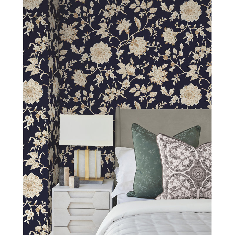 Sutton Floral Wallpaper Roll, Black