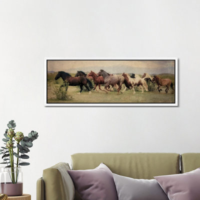 A Run Through The Desert by Rhonda Thompson - Floater Frame Panoramic Print on Canvas