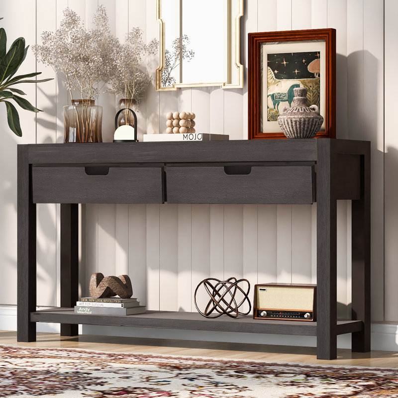Tanvitha 55.1'' Console Table, Antique Brown