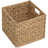 11" W x 11" D Square Natural Water Hyacinth Hand Woven Rattan Wicker Storage Basket Set with Iron Wire Frame (Set of 4)-1008692714