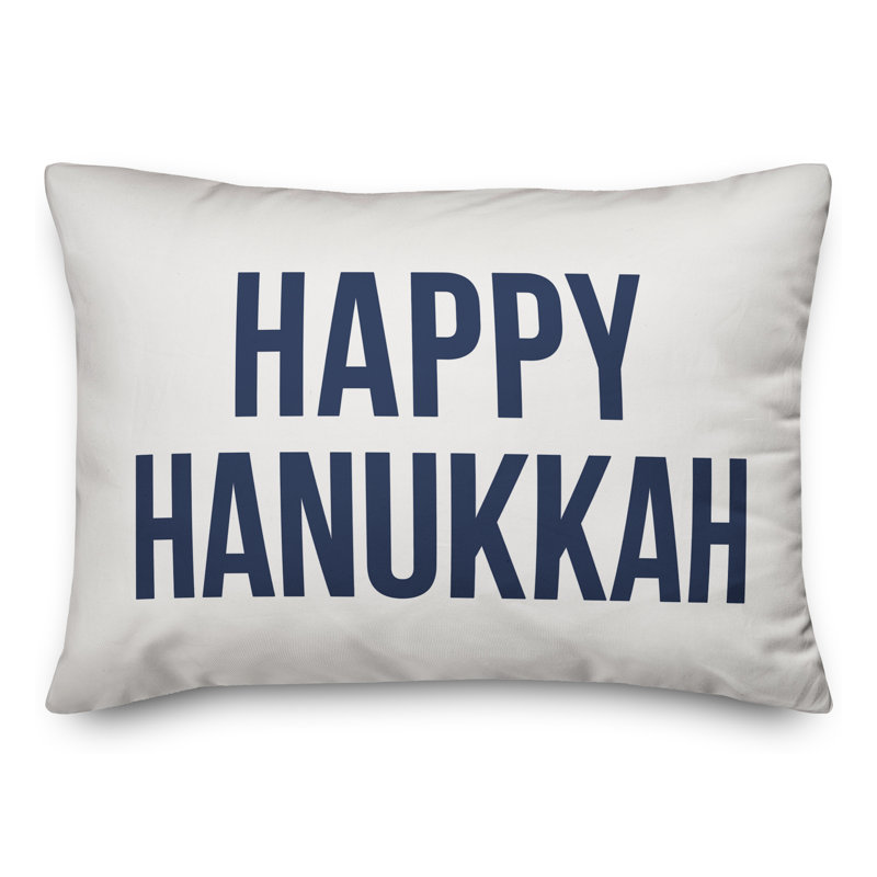  Housse de coussin Happy Hanukkah, Blanc