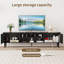 Wooden TV Cabinet for up to 75-Inch TVs, Black TV Stand, Storage Cabinet with Adjustable Hinges