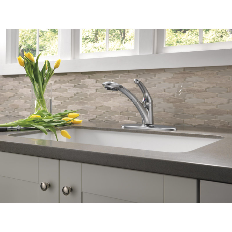Signature Pull Outs Single Handle Kitchen Faucet with Diamond Seal Technology, Polished Chrome