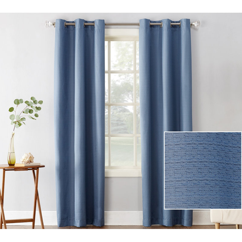 Sauers Thermal Insulated Room Darkening Grommet Curtain Panel, Blue, 40" W x 84" L