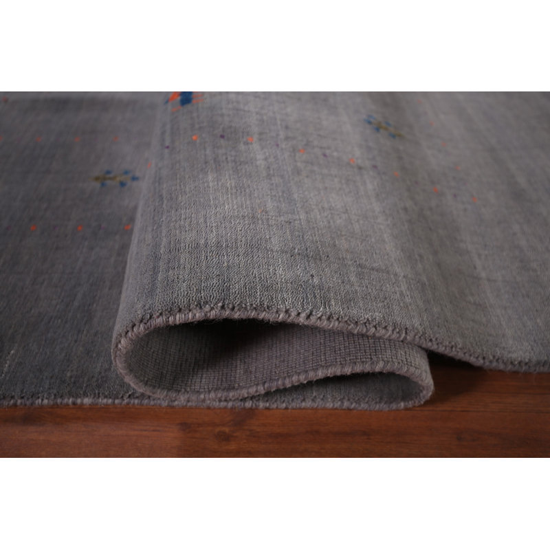 Tapis tribal gris Gabbeh 8 x 10