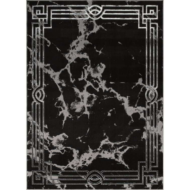 Monaco Series Abrstract Black/Gray/Ivory/Beige Area Rug