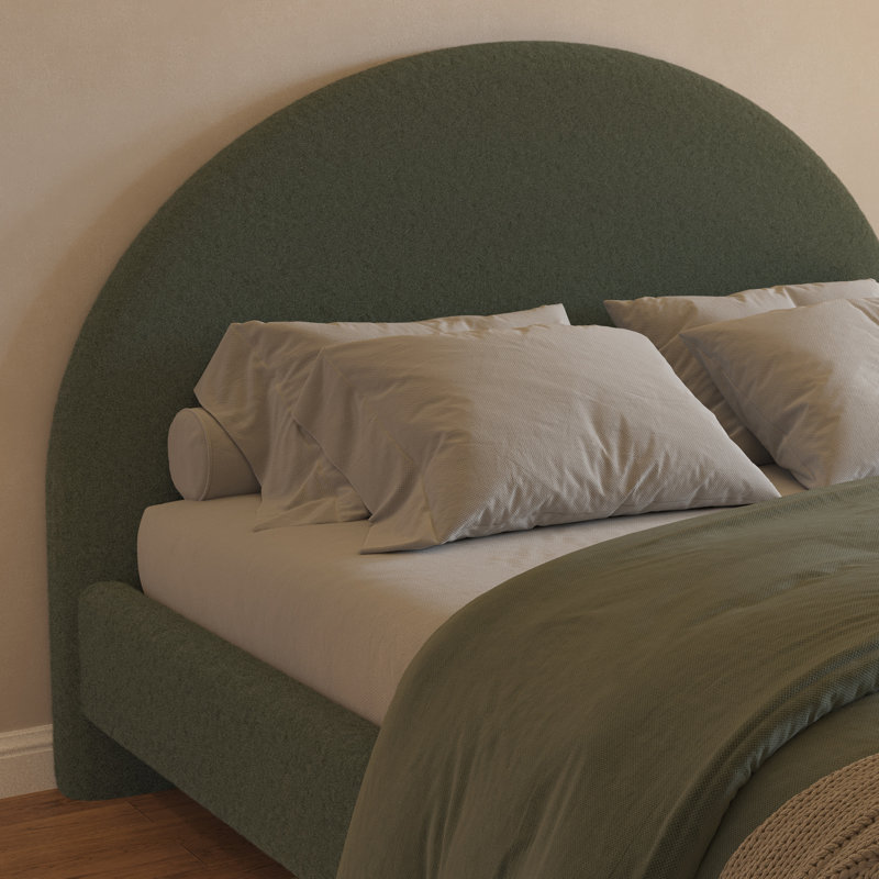 Upholstered Bed Frame, Green, King