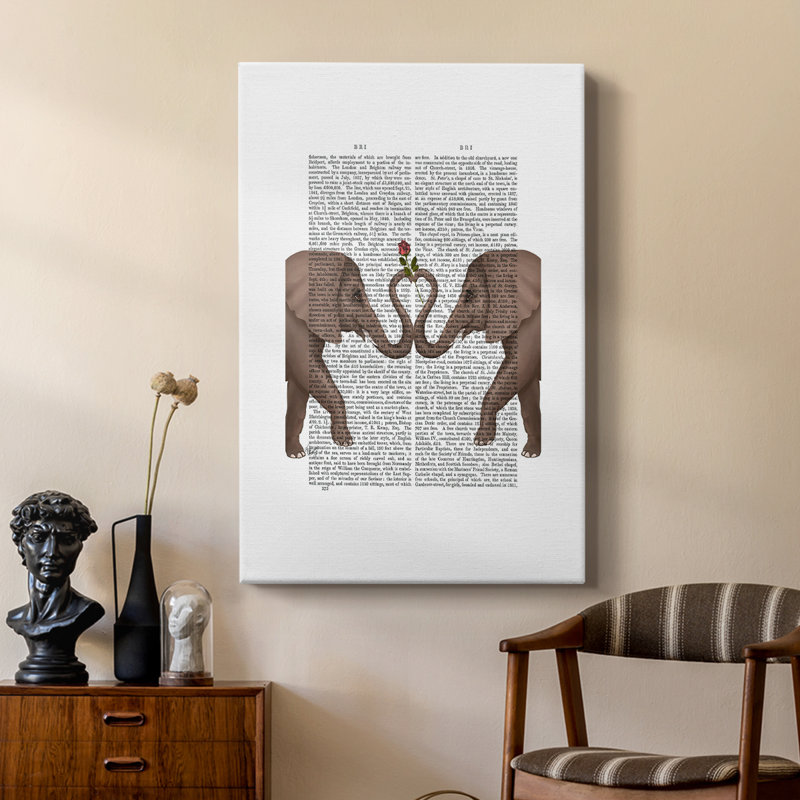 «Elephants Heart and Rose» - galerie sur mesure Cavas, H 18 po x l 12 po