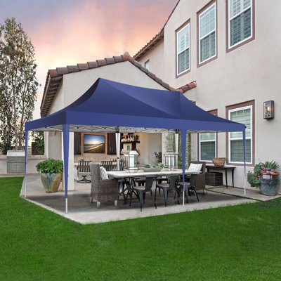 Upgrade Structure Wind & Waterproof Easy up UV Blocking with 4 Sidewalls 56 Ft. W x 31 Ft. D Aluminum Pop-Up Canopy