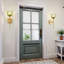 Applique murale à bras en fer avec abat-jour en verre tulipe Acree -1309583500-1332141501